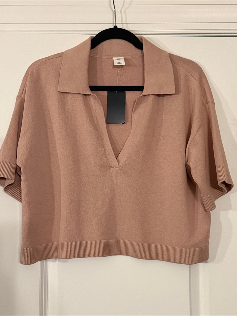 Melrose and Market Cropped Polo Tan Medium